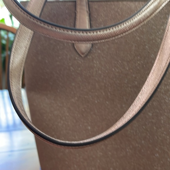 Kate spade glitter tote. Rose gold tinsel. NWT.  MRSP $359 - Picture 6 of 11